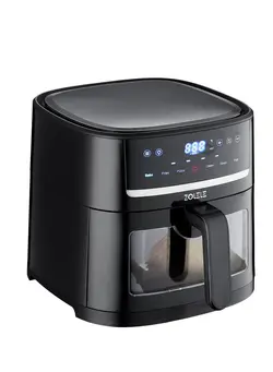 Zolele ZA005 Electric Air Fryer 6L Large Capacity Non Stick Frying Basket Digital Touch Control Panel 360 Degree Hot Air Circulation 6 Preset Cooking Mode Electric Cooker 1500W - Black 
