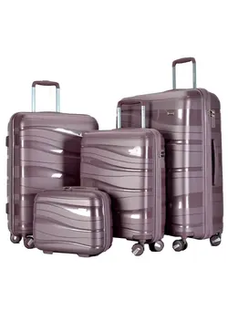 Luggage Set Suitcase Unbreakable Spinner Hardshell Lightweight TSA Lock Luggage Sets with PP Material, Luggage Sets Hardside With Spinner Wheels purple colour 