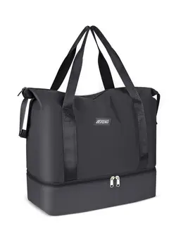 Travel Duffel Bag, SYOSI Dry & Wet Seperated Sports Gym Bag Waterproof Shopping Bag Carry On Bag for Women Men Sports Gym Weekender Tote Bag 