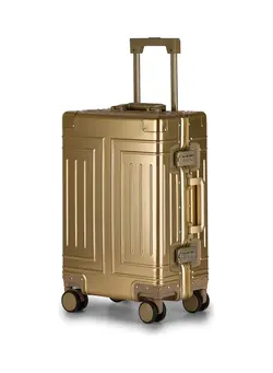 Ultra-Light Expandable Spinner Wheels Hardside Luggage Trolley Gold 