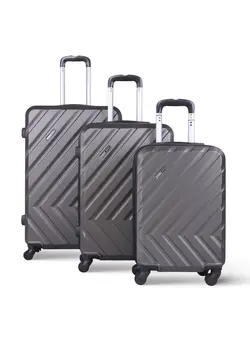 Pablo 3-Piece ABS Hardside Spinner Luggage Trolley Set 20/24/28 Inch Dark Grey 