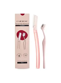 Carmesi Natural Facial Hair Removal Combo | Pack of 1 Facial Razor & 1 Eyebrow Razor | Instant & Painless Hair Removal | Eyebrows Upper Lip   Sideburn 