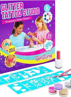 زیبایی و آرایش سایر Temporary Glitter Tattoos Kit for Girls, 33-Piece Colorful Tattoo Set for Creative Kids, Awesome Girls Toy for Sleepovers & Fun Gift Idea 