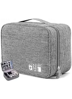چمدان و ساک مسافرتی چمدان تک Electronic Accessory Bag Travel Cable Organizer Universal Waterproof Portable Cable Organizer for Adapter Memory Cards USB Cable Organizer 