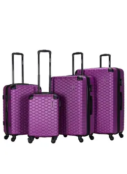 چمدان و ساک مسافرتی ست چمدان 4 Pack Of Hardside Spinner Number Locked Luggage Trolley 