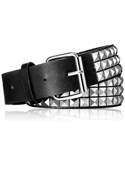 لباس کمربند Studded Belt Metal Punk Rock Rivet Belt Square Beads with Bright Pyramid for Women Men 