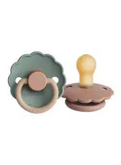 تغذیه و نگهداری کودک پستانک Daisy Latex Baby Pacifier, 0-6 Months, Size 1, Pack of 2 - Rose Gold/Willow 