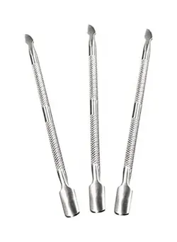 زیبایی و آرایش سایر 3-Piece Professional Stainless Steel Nail Cuticle Pusher Silver 