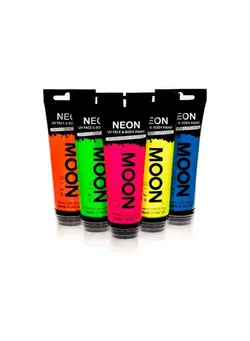 آرایشی صورت سایر Supersize 2.54Oz Blacklight Neon Uv Face & Body Paint Set Of 5 Tubes With Sponge Applicator 