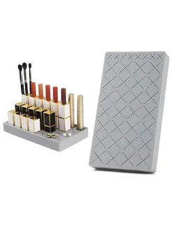 زیبایی و آرایش سایر Lipsticks Silicone Holder Upgraded Cosmetic Display Case Organizer Stand for Lip Stick Nail Polish, Brushes Eyebrow Pencil and More Premium Makeup Storage Case 