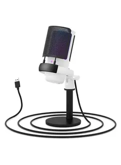 میکروفون سایر Condenser Microphone, Gaming Microphone on Mac/PS4/PS5, USB for PC with RGB, Touch Mute, Plug and Play, Gain knob & Monitoring Mic Recording, Streaming, Podcasts, YouTube, Twitch 