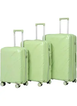 چمدان و ساک مسافرتی ست چمدان Luggage 3 Piece Set,Lightweight Carry-on Suitcase, Luggage Suitcase Set, Large Storage Space, Adjustable Gear Lever (GREEN) 