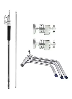 لوازم جانبی فیلم‌برداری و عکاسی سایر Heavy Duty Master C-Stand With Sliding Leg Turtle Fold Base Silver 