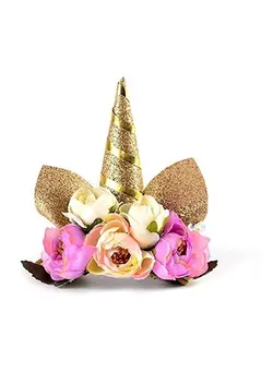 اتو مو فر کننده Unicorn Head Band Gold/Pink/Peach 