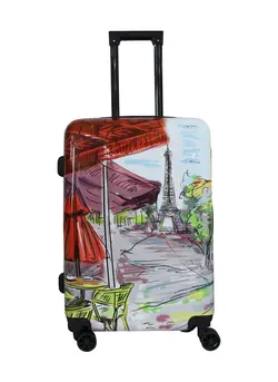 چمدان و ساک مسافرتی چمدان تک Eiffel Tower Hard Shell Spinner Wheels Trolley Luggage 24 Inches 