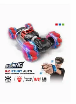 وسایل نقلیه RC و قطعات سایر 4WD Gesture Sensor Control Deformable Electric All-Terrain Transformable LED Light Music Stunt Car 32cm 