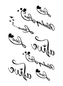 زیبایی و آرایش سایر Creative Word Design Temporary Tattoo Sticker Black 