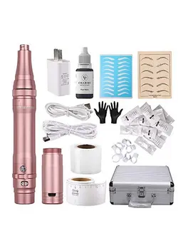 زیبایی و آرایش سایر Wireless Permanent Makeup Machine Kit Rotary Eyebrow Pen Machine With 15Pcs 1R;1P Needles Supply For Eyebrow Lip Eyeliner 