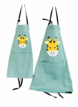 ظروف و تجهیزات آشپزخانه اکسسوری و تجهیزات آماده سازی Lovely Animal Parent and Child Apron, Cute Apron, Kid Apron, Painting Cooking Artist Chef, Pack of 2 