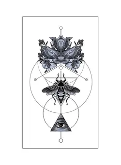 زیبایی و آرایش سایر Waterproof Fashionable Temporary Tattoo Sticker Grey/Black 