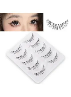 آرایش چشم مژه مصنوعی Manga Lashes Natural Look Wispy Lashes With Clear Band Japanese Style Makeup Anime Lashes, 3D Fake Eye Lashes Faux Mink Cosplay Lashes (02A) 