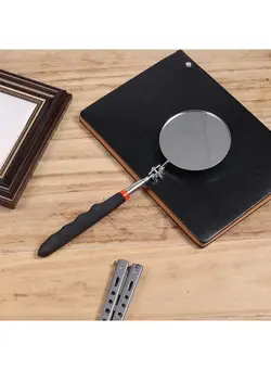 دوربین فیلم‌برداری و عکاسی تلسکوپ و میکروسکوپ Telescoping Inspection Mirror, Circular Telescopic Mechanics Mirror Tool with Extended Handle Machine Tool Round Inspection Mirrors for Checking Vehicle Condition (10.24~29.53 Inch Handle) 