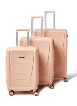 چمدان و ساک مسافرتی ست چمدان 3 Piece Hardside Luggage Travel Trolley Bag Set Rose Gold 