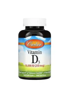 ویتامین و ساپلیمنت مکمل‌های گوارشی Vitamin D3 250 mcg 10000 IU 360 Soft Gels