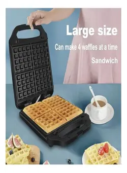 تجهیزات پخت و پز وافل ساز Sokany Waffle Maker Multifunctional Electric Mini Waffle BBQ Grilling Machine, Cool Touch Handle, Electric Waffle Maker Compact and Easy to Clean, for Kitchen (SK-813) 