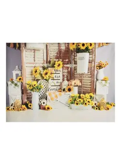نورپردازی و استودیو سایر Photography Background with Flowers Pattern Photo Studio Prop for Portrait and Party Decoration 2.1 x 1.5m Multicolour 