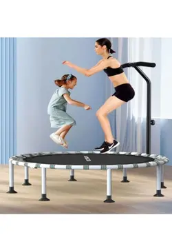 بازی‌های فضای باز و تجهیزات پارک ترامپولین COOLBABY Adult Trampoline Mini Fitness Home Exercise Indoor Trampoline Adult Gym Motion Foldable Trampoline Exercise to Lose Weight Jump Bed 40 inc with handle 