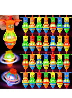 گجت، فیجت و سرگرمی اسپینر 24 Packs Bulk LED Light Up Spinner Tops Launcher with Gyroscope Motion Colorful Flashing Spinner Toys Novelty Bulk Toys Party Favor Goodie Bag Fillers Gifts Stuffers for Birthday Party Favors 