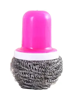 ظروف و تجهیزات آشپزخانه اکسسوری و تجهیزات آماده سازی Wire Ball Dish Cleaning Brush Pink/Silver 