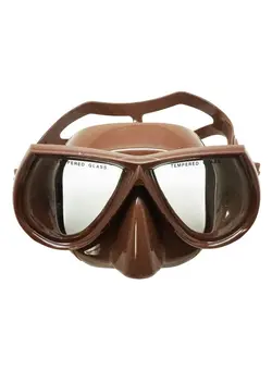 غواصی و اسنورکلینگ ماسک غواصی Spearfishing Free Dive Low Volume Brown Silicone Mask 