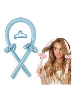 اتو مو فر کننده No Heat Silk Curls Headband With Clip Blue 