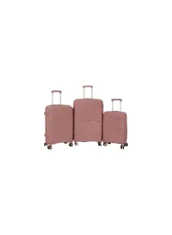 چمدان و ساک مسافرتی ست چمدان PP Royal Travel 3 pcs Luggage Set- Mriown Trolley (Pink) 