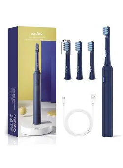 مسواک مسواک برقی Ejoy Electric Toothbrush Rechargeable Power Toothbrush For Adults And Kids Fast Charge Sonic Tooth Brush With Travel Lock 4 Brush Heads Gift Navy Blue 