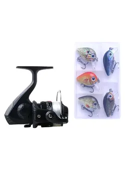 ماهیگیری چرخ و قرقره JL200 Fishing Spinning Wheel With Fishing Baits 13 x 9cm 