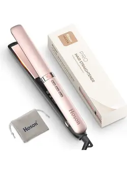 اتو مو صاف کننده Hair Straightener 1 Inch Ceramic Flat Iron For Hair Hair Straightener And Curler 2 In 1 Lcd Display Gold 