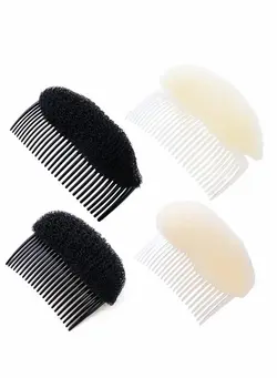 زیبایی و آرایش اکستنشن و کلاه گیس Hair Bun Invisible False Clip, 4 Pcs Bump it Up Volume Insert Combs Charming Base Styling Accessories Do Beehive Hairstyle Tools Maker for Women Girls 