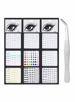 زیبایی و آرایش سایر Bindi Dots Face Jewels Face Jewelry For Women Face Gems Stick On Eye Forehead Crystals Sticker Tears Rainbow Pearl Rhinestones For Makeup Party Festival Accessory Nail Art Decoration(9 Sheets) 