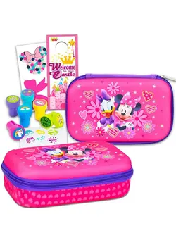 یادگیری و آموزشی سایر Classic Minnie Mouse School Supplies Pen Container Set For Kids Toddlers ~ 4 Pc Bundle With Minnie And Daisy Duck Pencil Case Stickers And More ; Minnie Desk Accessories 