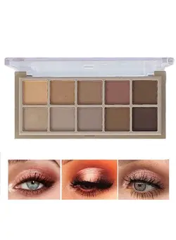 ابرو و چشم سایر Matte Eyeshadow Palette 10 Colors, Glitter Eyeshadow Long Lasting Waterproof Eye Makeup(Cement Color) 