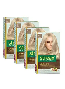 لوازم و مواد فرم‌دهی مو سشوار Cream Hair Color For Unisex 120Ml 9.1 Rich Platinum (Pack Of 4) 