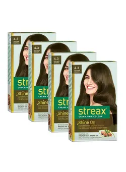 لوازم و مواد فرم‌دهی مو سشوار Cream Hair Color For Unisex 60Ml 4.3 Golden Brown (Pack Of 4) 