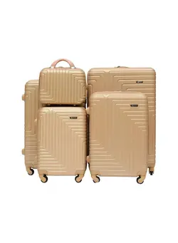 چمدان و ساک مسافرتی ست چمدان Mriown Royal Travel Maze Design Trolley Bags, Set Of 5 Pcs - Gold 