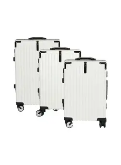 چمدان و ساک مسافرتی ست چمدان Mriown-Royal Travel Luggage Aluminum Lock PC Set of 3 Pcs-White/ 28'' 24'' 20'' 