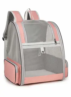 لوازم حمل آغوش Pet Carrier Backpack for Dogs and Cats, Spacious Foldable Fully Ventilated Mesh Portable Transport Bag Breathable Transparent Airline Approved Designed 
