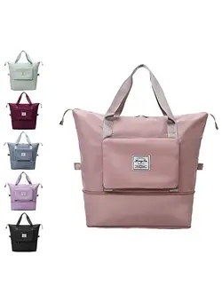 چمدان و ساک مسافرتی ساک مسافرتی Foldable Duffel Bag, Portable Expandable Travel Bag, Waterproof Lightweight Travel Luggage Bag for Sports, Gym & Vacation. (Purple) 