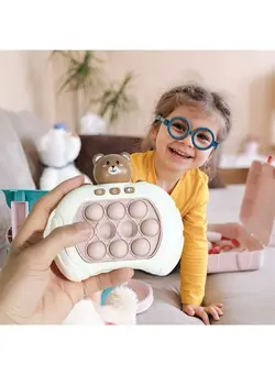 گجت، فیجت و سرگرمی پاپ ایت Pop It Game Light Up Fidget Toy, Quick Push Game Console, Whack a Mole Game, Decompression Breakthrough Puzzle Pop Game Machine, Multiple Game Modes Toy for 3+ Years (Bear) 